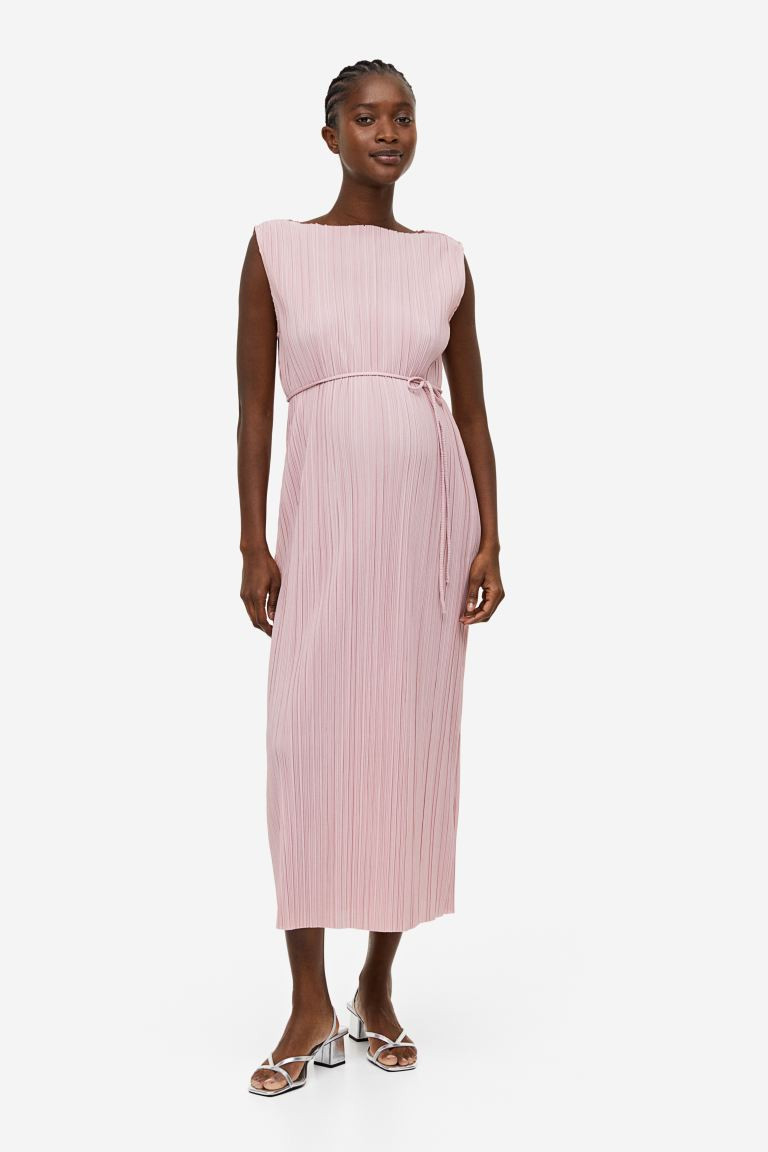 MAMA Pleated Tie-belt Dress | H&M (US + CA)