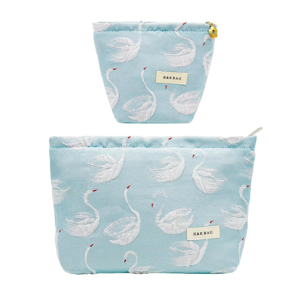 2 Pcs Makeup Bags, Large Cosmetic Bag Travel Toiletry Bag Organizer for Women, Embroidery Craft, ... | Amazon (US)