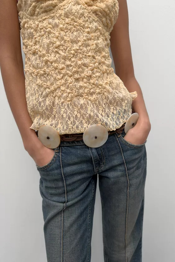 RESIN DISC CORD BELT | Zara US