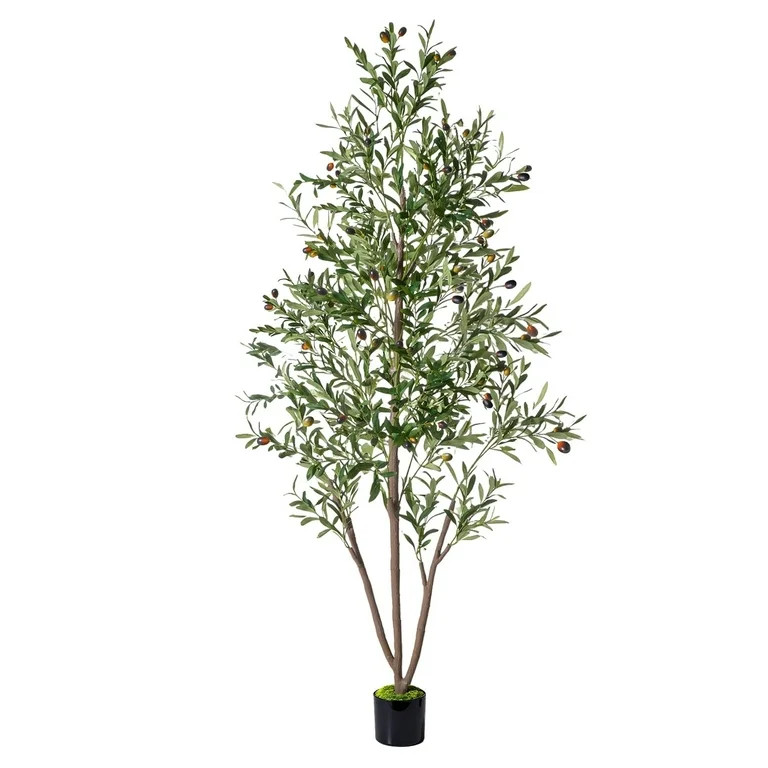 NOVAROOT 7FT Ultra-Realistic Artificial Olive Tree with Lifelike Fruits - Lush Faux Potted Plant ... | Walmart (US)