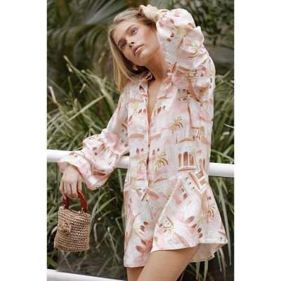 Petal and Pup Cowper Romper - Tan Print S | Target