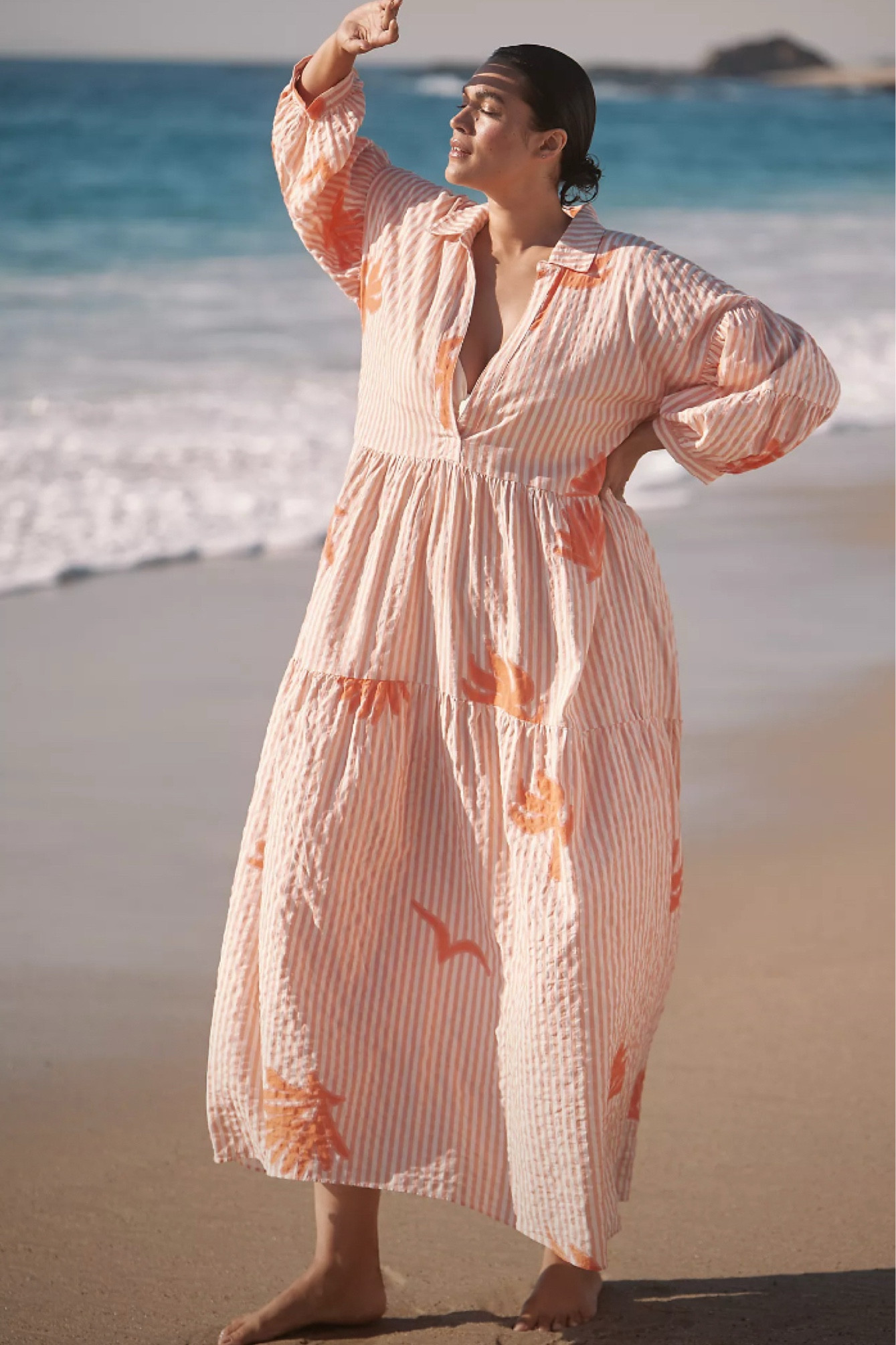 I love the coral stripes and embroidery on this maxi dress! 

#LTKStyleTip