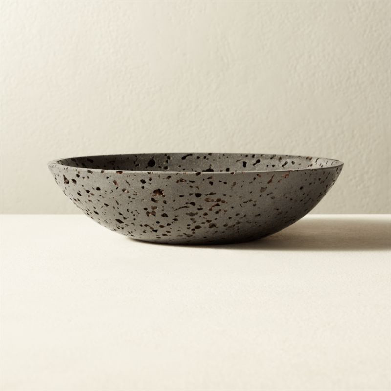 Carbon Black Travertine Bowl | CB2 | CB2