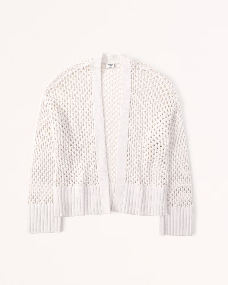 Mesh Stitch Non-Closure Cardigan | Abercrombie & Fitch (US)