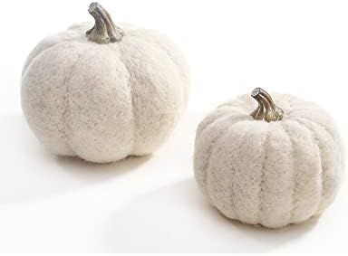 DN DECONATION White Pumpkin Decor, Fabric Pumpkin Set of 2, Pumpkins as Table Centerpiece for Fal... | Amazon (US)