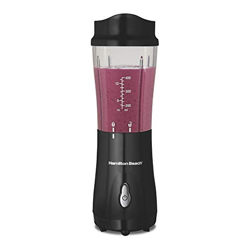 Hamilton Beach Personal Blender for Shakes and Smoothies with 14 Oz Travel Cup and Lid, Black (51101 | Amazon (US)