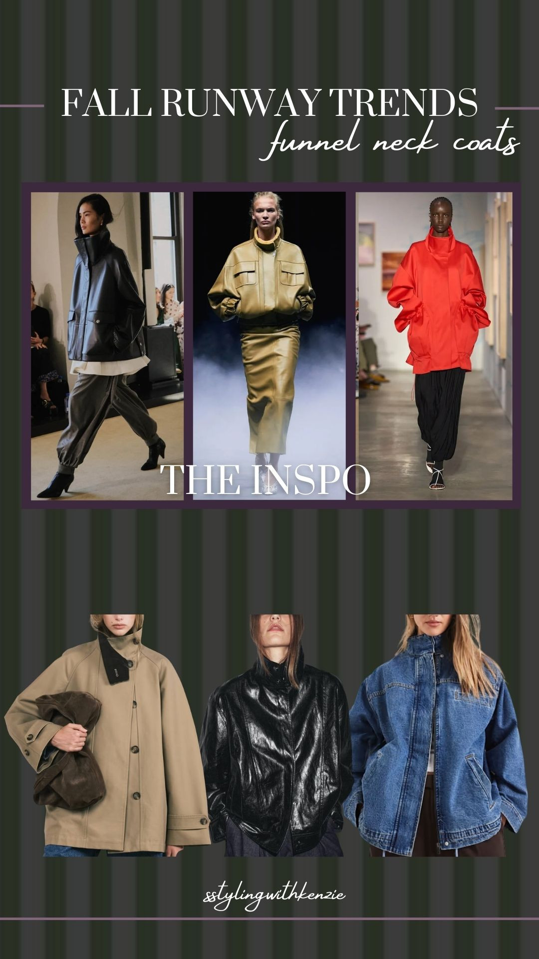 FALL RUNWAY TRENDS | FUNNEL NECK JACKETS 

 #LTKNYFW #LTKSeasonal #LTKMidsize
