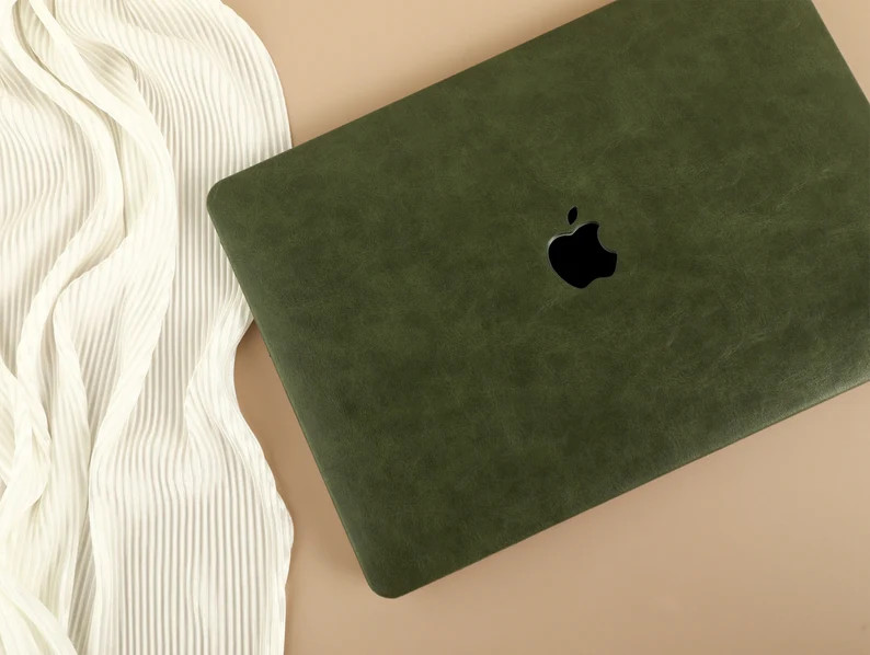 Vintage Green Laptop Case MacBook Air 15 2023, Vegan Leather MacBook Cover for Pro 14 16 M1 M2 Pr... | Etsy (Global)
