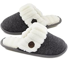 HomeTop Women’s Cute Comfy Fuzzy Knitted Memory Foam Slip On House Slippers Indoor | Amazon (US)