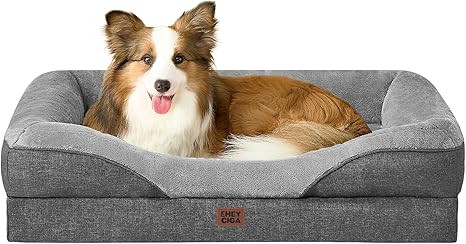EHEYCIGA Memory Foam Dog Bed for Large Sized, Orthopedic Dog Sofa with Sides and Waterproof Liner... | Amazon (US)