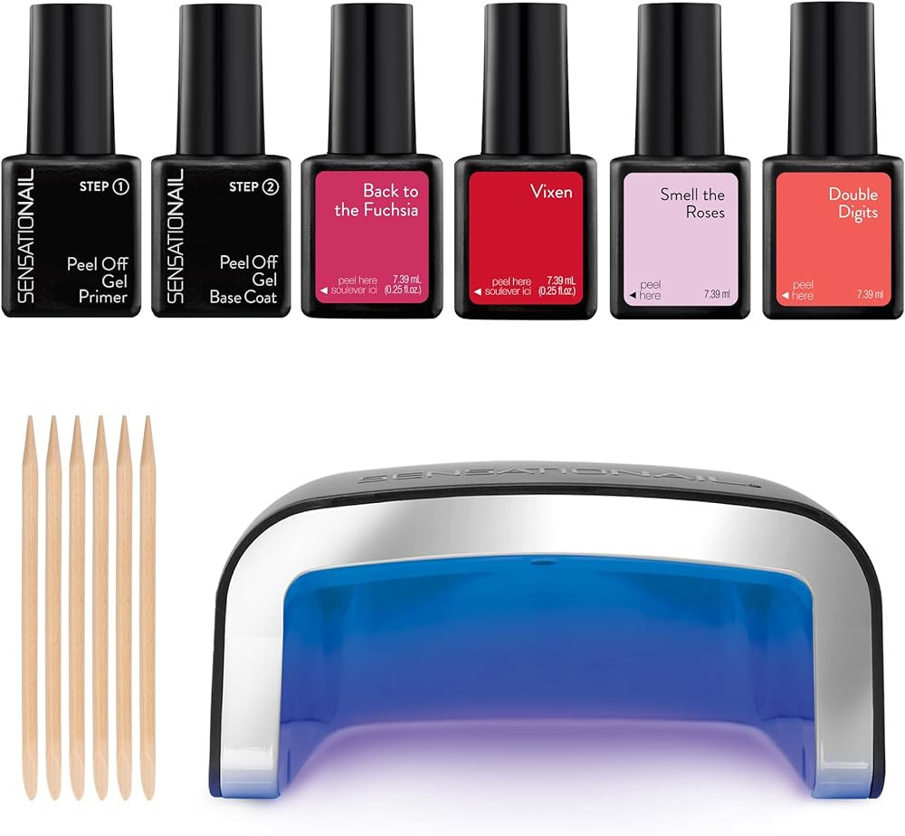 Amazon.com : Sensationail 13 pc Gel Nail Polish Set with UV light, Holiday Gift Set with Festive ... | Amazon (US)