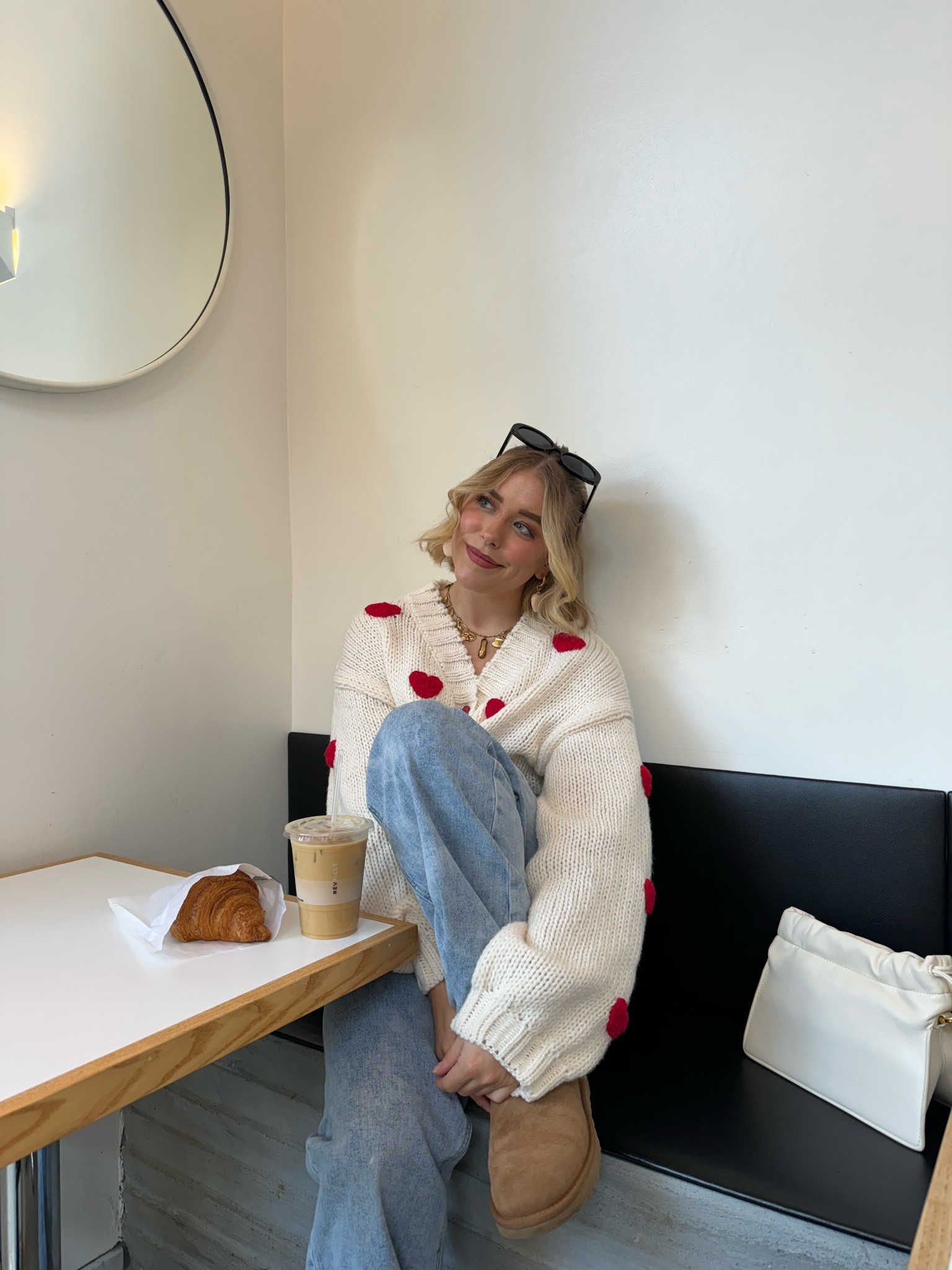 Anxiety juice 😌✨ 

#casualoutfit #coffeeoutfit #cozyoutfit #heartcardigan #lowrisejeans #lightwashjeans #easycasualoutfit

#LTKshoecrush #LTKstyletip #LTKitbag