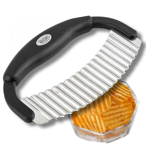 TableCraft H6610 Single Mezzaluna – Wavy Crinkle Cutter for Fruits, Vegetables, Pickles & Potatoes – Stainless Steel, One-Handed, Crinkle Cut Tool for Meal Prep – Easy to Clean, Dishwasher Safe- Small | Amazon (US)