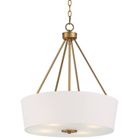 Saffira 20" Wide Warm Gold Modern Luxe Drum Pendant Light - #86R28 | Lamps Plus | Lamps Plus