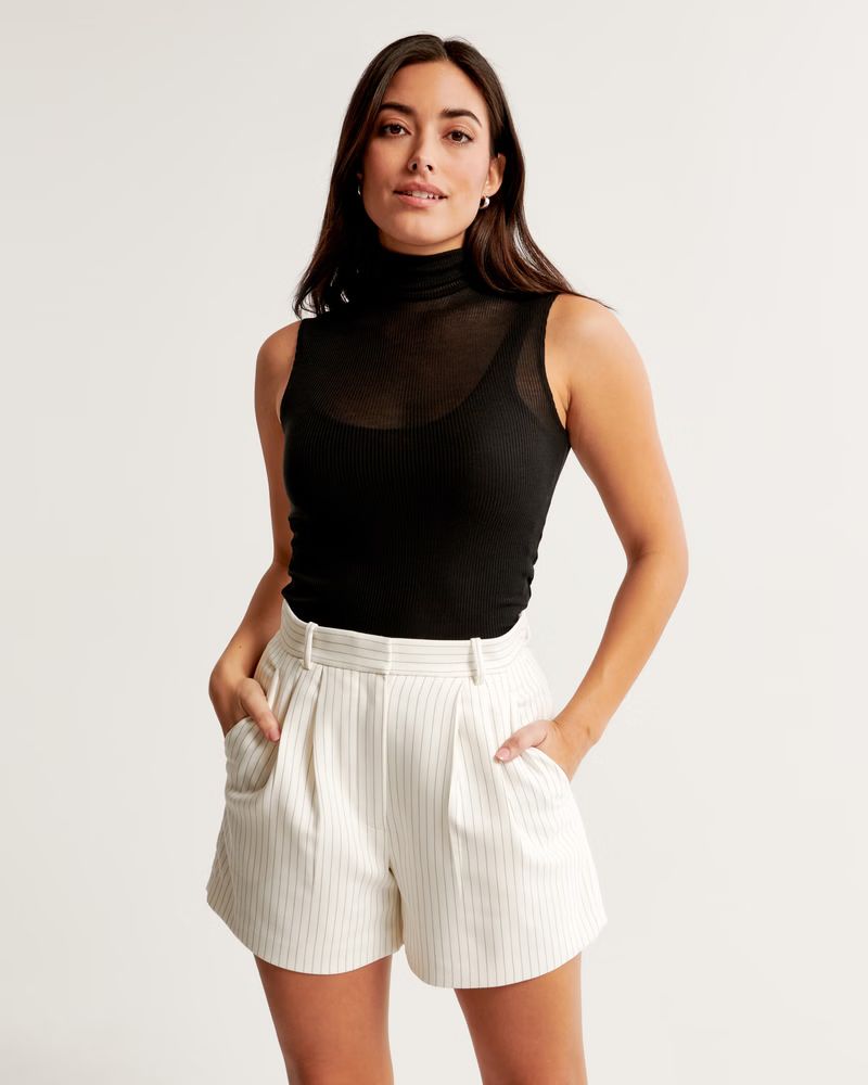 Women's Curve Love A&F Sloane Tailored Short | Women's | Abercrombie.com | Abercrombie & Fitch (US)