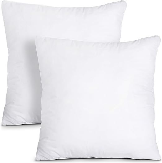 Utopia Bedding Throw Pillows Insert (Pack of 2, White) - 18 x 18 Inches Bed and Couch Pillows - I... | Amazon (US)