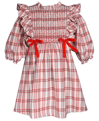 Girls' 2T-6X Smocked Plaid Dress | Macy's