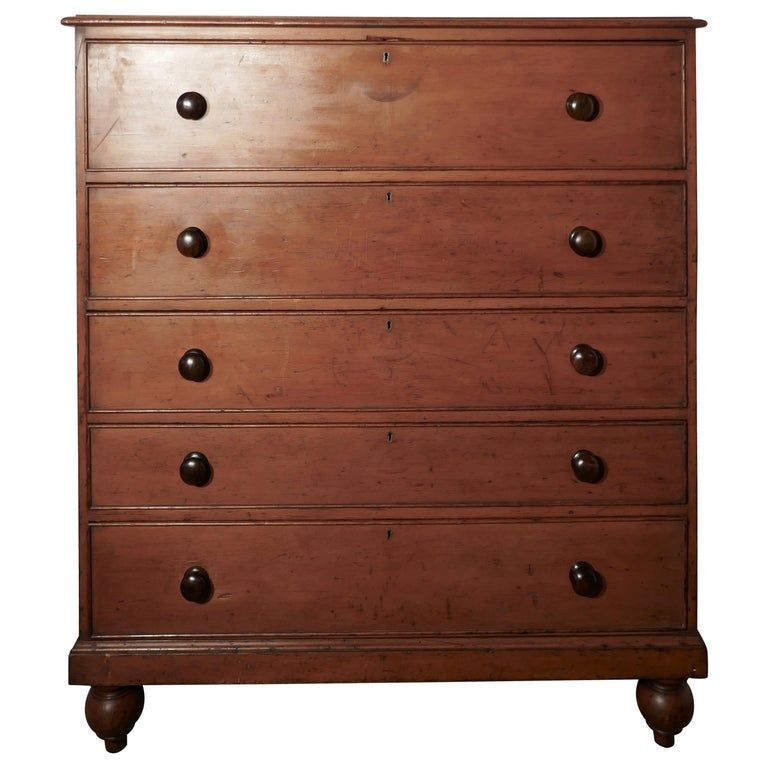 Very Large Victorian Pine Chest of Drawers, 5-Drawer Chest | 1stDibs