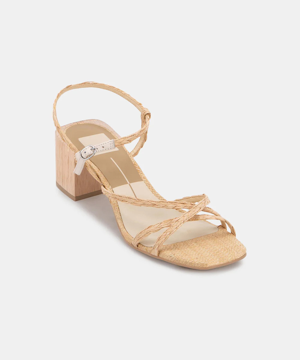 ZAYLA HEELS IN LT NATURAL RAFFIA | DolceVita.com