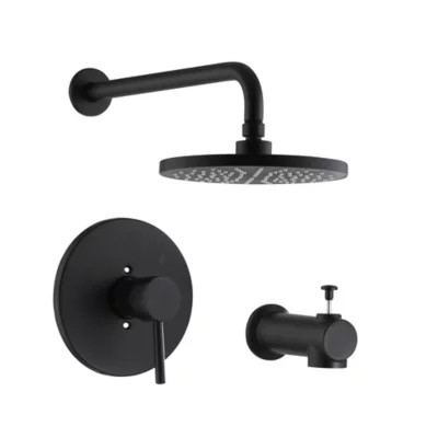 Ultra Faucets Kree Single Handle 1-Spray Tub and Shower Faucet 1.8 GPM with Pressure Balance in. Matte Black (Valve Included) | Tractor Supply