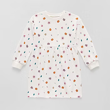Okie Dokie Toddler & Little Girls Long Sleeve Cuffed Sweatshirt Dress | JCPenney