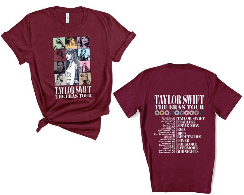 TS Eras Tour Two Sided Shirt, Eras Tour Shirt,Taylor Swift Merch Shirt,Taylor Swift Album Shirt,M... | Etsy (US)