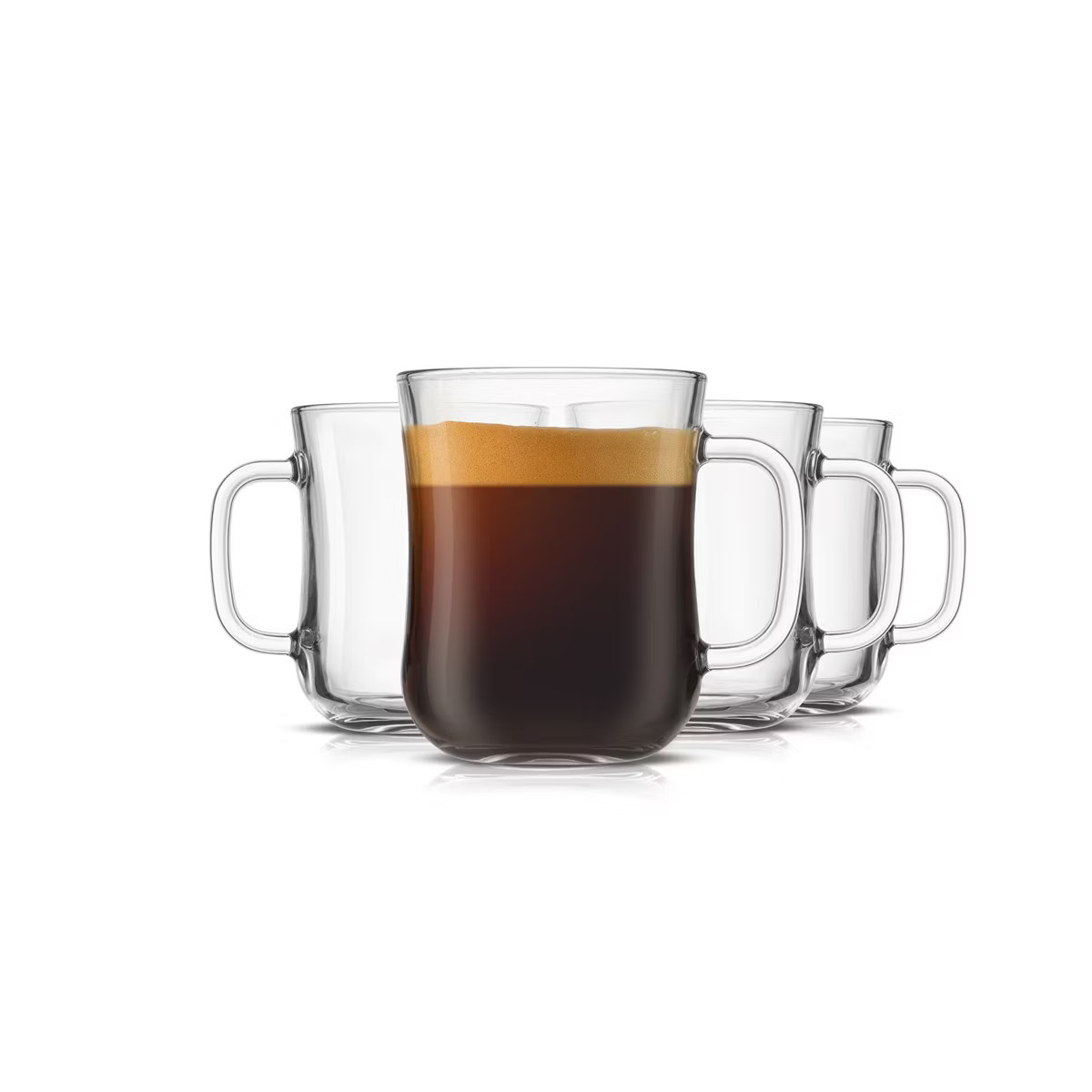 JoyJolt Diner Tea Coffee Mugs Glasses Set - 15.5 oz - Set of 4 Cafe Style Clear Coffee Mug | Target