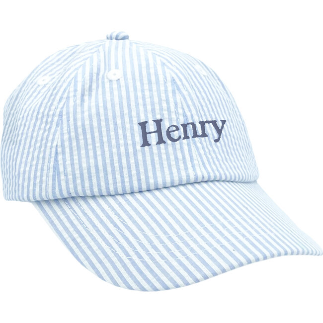 Baby Baseball Hat, Blue Seersucker | Maisonette