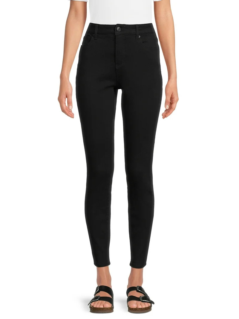 Time and Tru Women's High Rise Skinny Jeans, Available in 27", 29" Inseams, Sizes 2-20 | Walmart (US)