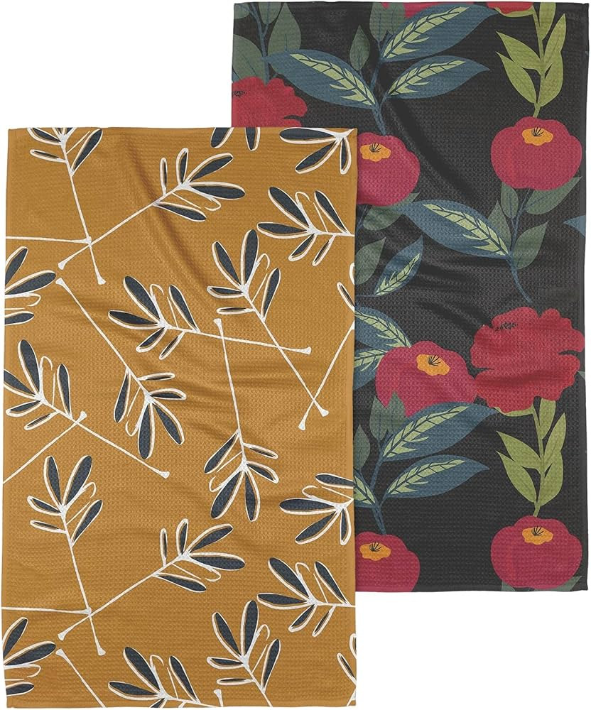 GEOMETRY Kitchen Tea Towel - Quick Dry Microfiber Cloth Dish Towels for Kitchen Drying - Premium ... | Amazon (US)