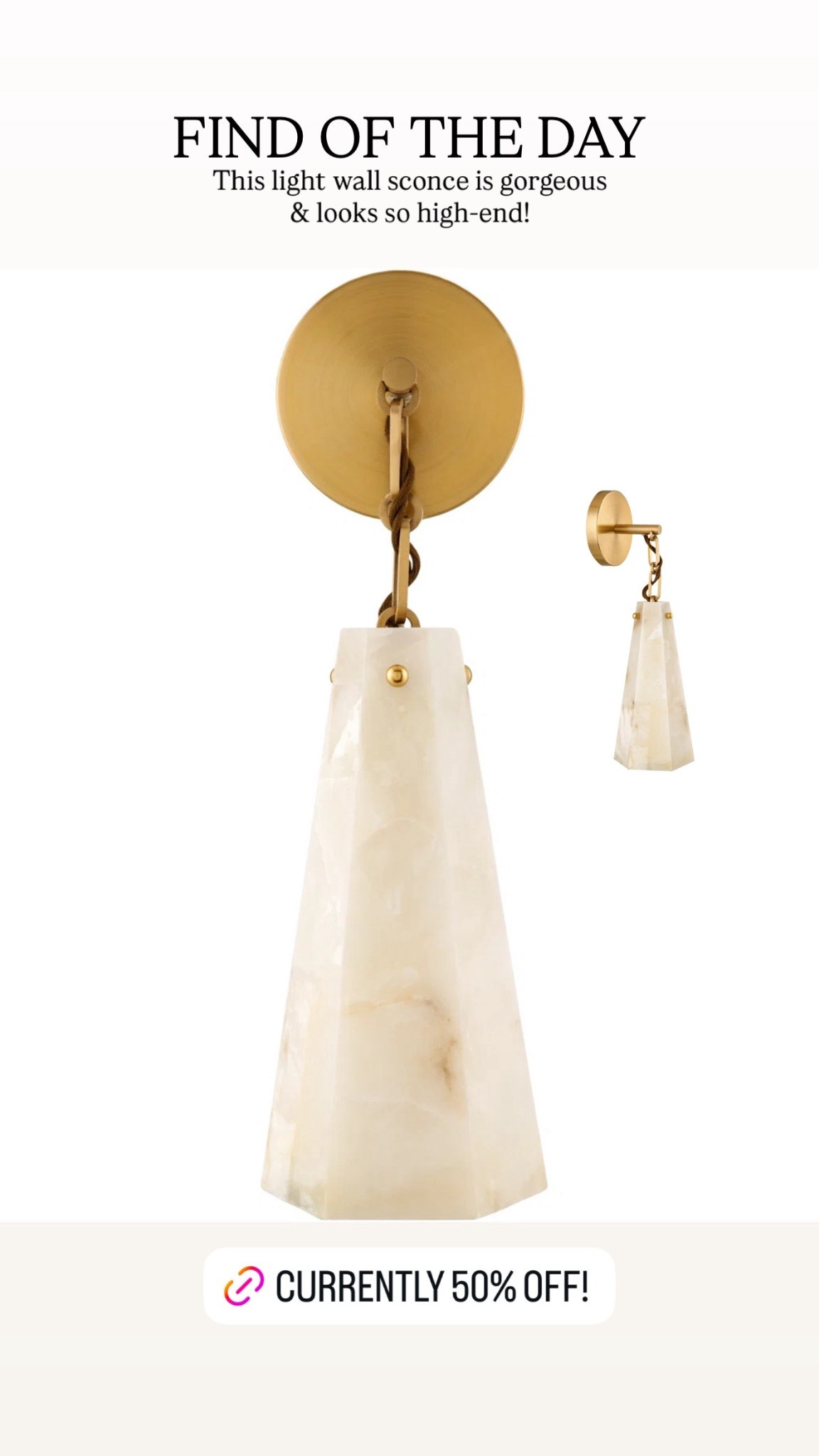 Find of the day!! Absolutely stunning light sconce / 50% off!! Would be so pretty in a bathroom or entryway! 😍

#LTKHome #LTKSaleAlert