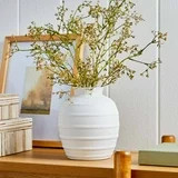 Better Homes & Gardens White 8-Inch Textured Ribbed Ceramic Vase | Walmart (US)