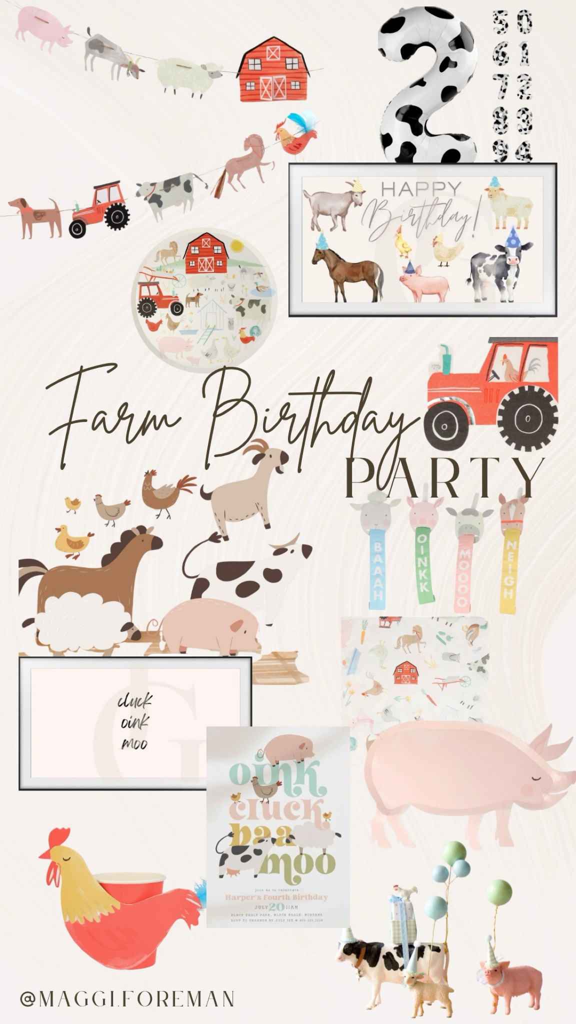 Cluck oink moo! This is the perfect decor for a farm party. It is so cute, would make such a fun first second or third birthday party theme! 

#LTKKids #LTKHome #LTKParties