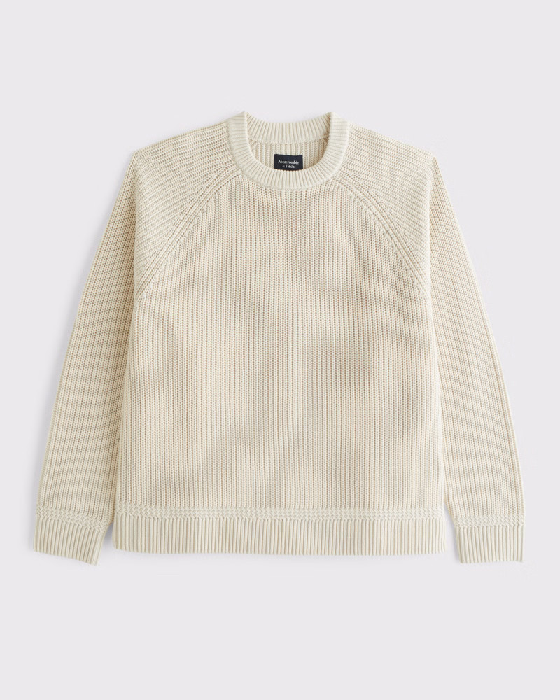 Oversized Waffle Crew Sweater | Abercrombie & Fitch (US)