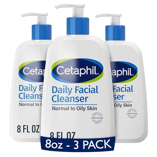 Cetaphil Face Wash, Daily Facial Cleanser for Sensitive, Combination to Oily Skin, 8 oz, Pack of 3, Gentle Foaming, Soap Free, Hypoallergenic | Amazon (US)