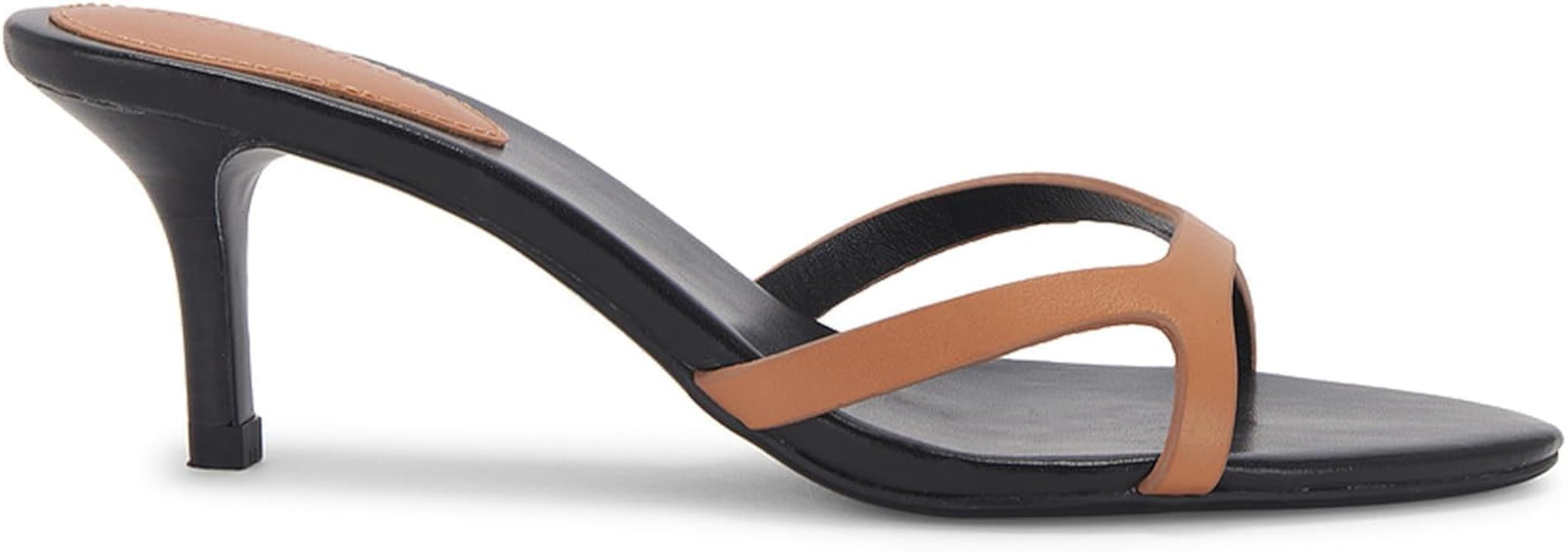 QIV Kitten Heels for Women Single Strap Low Heel Open Toe Mule Shoes Non Slip Sandals | Amazon (US)