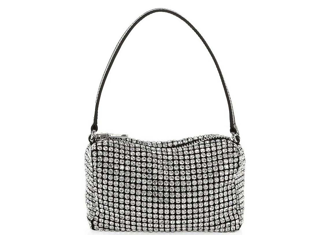 Women's Alexander Wang Heiress Pouch In Crystal Mesh in White | StockX