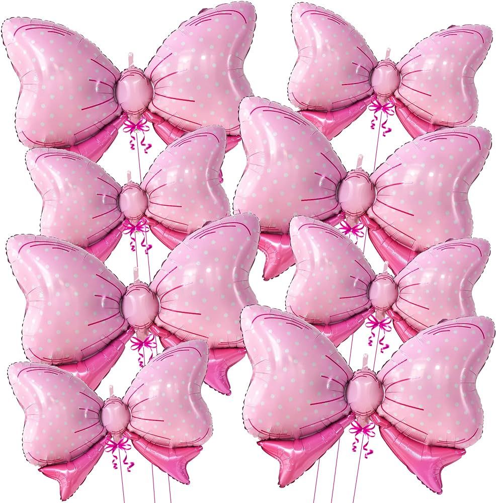 KatchOn, Big Pink Bow Balloons - 35 Inch, 8 Pieces | Bow Balloon, Baby Shower Decorations for Gir... | Amazon (US)
