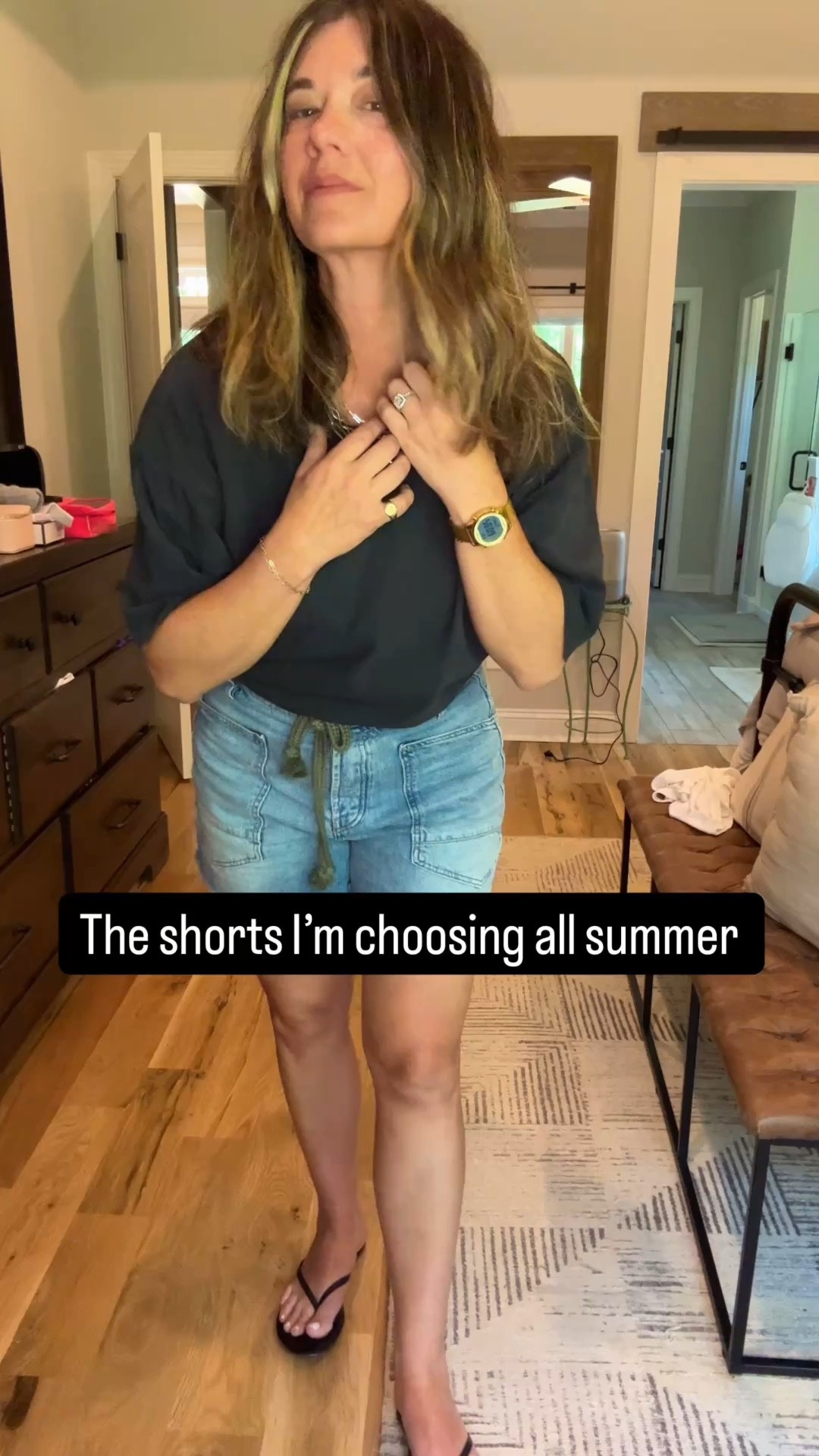 These shorts are the perfect length with a super relaxed fit. So comfortable! I’m wearing them to run some errands but you could def dress them up also. So comfortable! 
I’m wearing a size 28 for reference. 

#LTKootd #LTKOver40 #LTKmomlife