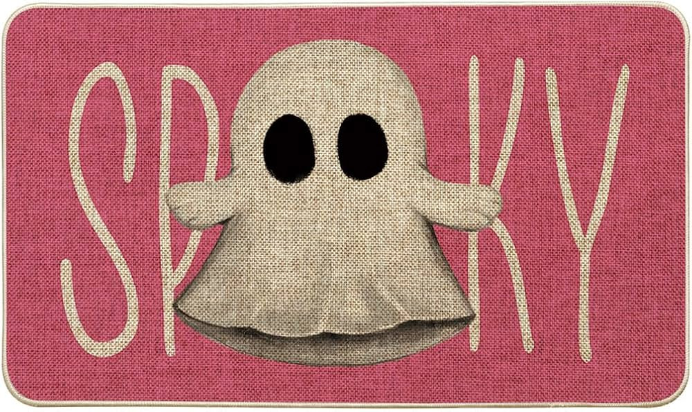 Artoid Mode Pink Ghost Spooky Halloween Doormat, Home Decor Low-Profile Switch Rug Door Mat Floor... | Amazon (US)
