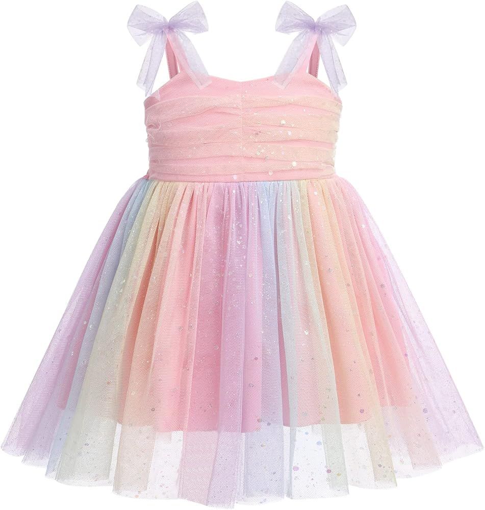 Baby Girls Tutu Dress Summer Sleeveless Backless Princess Birthday Party Dresses Sequin Ruffle Tu... | Amazon (US)