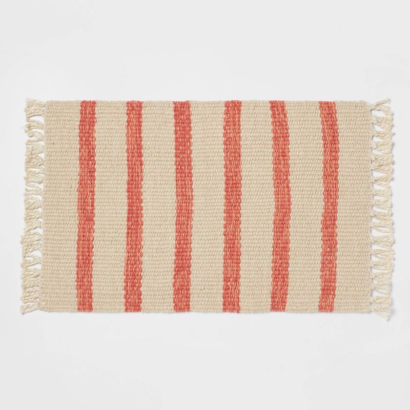 34" x 20" Jute Striped Kitchen Rug Pink - Threshold™ | Target