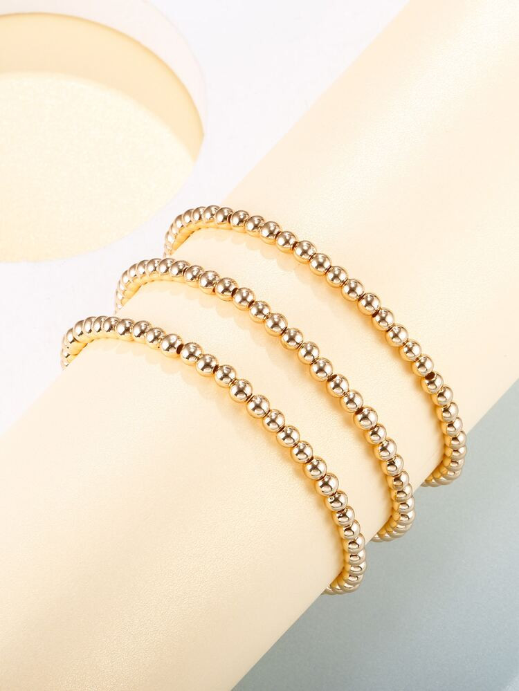 3pcs Minimalist Beaded Bracelet | SHEIN