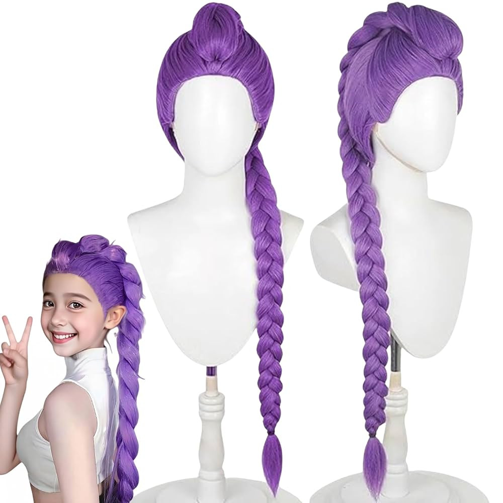 Anime Costume Cosplay Wig, Purple Braid Wigs for Women Men, Pop Singer Hair Halloween Cosplay Pro... | Amazon (US)