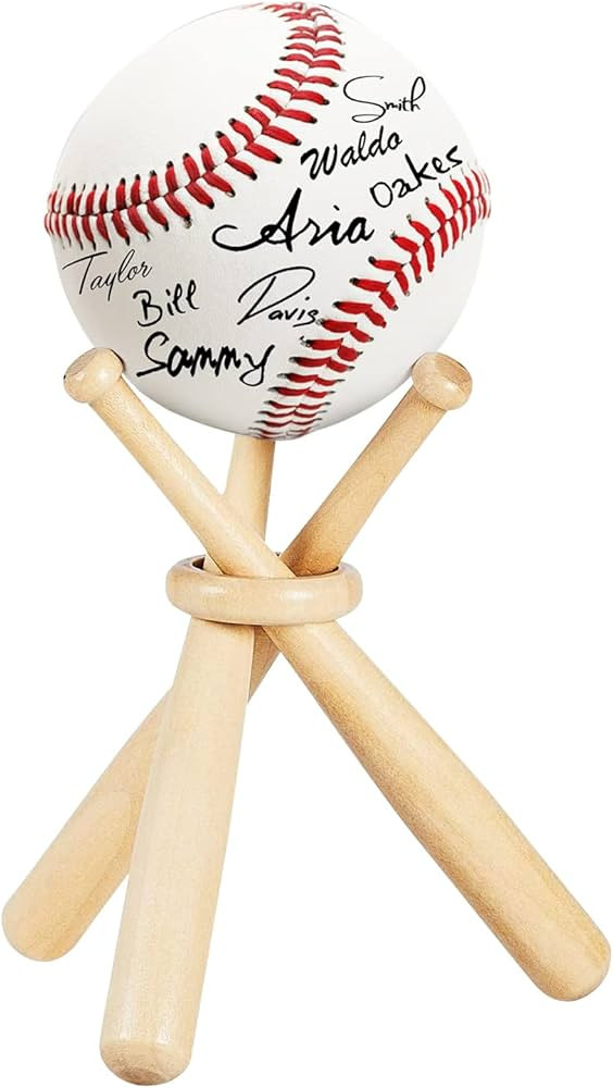 Baseball Stand Baseball Holders, Baseball Display Case for Balls Display Wooden Baseball Bat Disp... | Amazon (US)