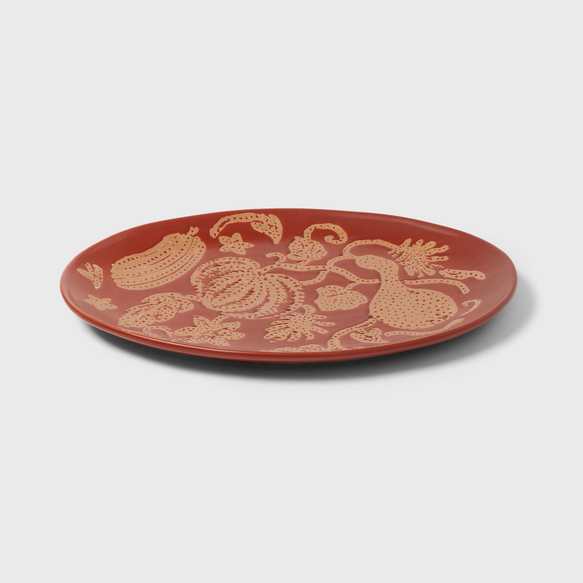 Medium Ceramic Serving Platter Rust - Threshold™ | Target