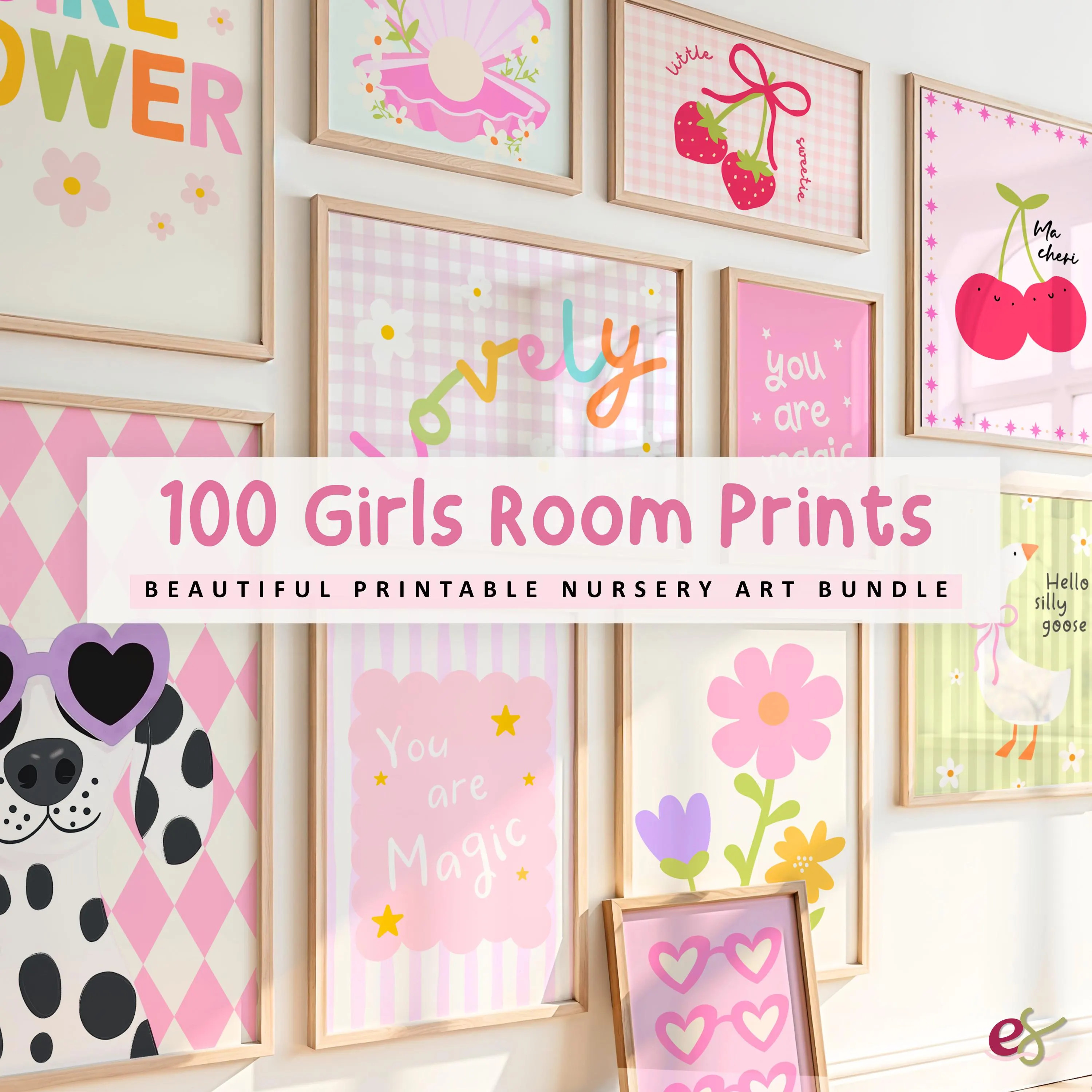 Girls Room Print Set: Playful Nursery & Kids Room Wall Art (Digital Download) | Etsy (Global)