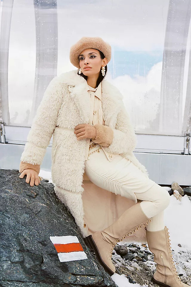 Badgley Mischka Faux Fur Coat | Anthropologie (US)