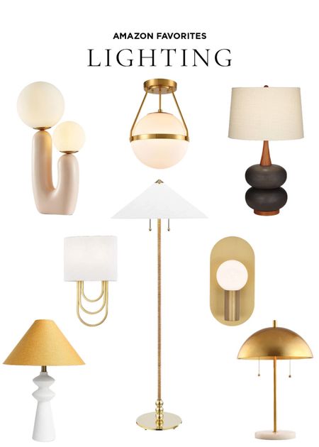 Amazon lighting favorites: modern light fixtures I love like pendants, ceiling lights, flush mount, unique table lamps, and my must have floor lamp with rattan and brass accents. #founditonamazon #amazonhome #home #lighting 

#LTKhome #LTKover40 #LTKfindsunder100