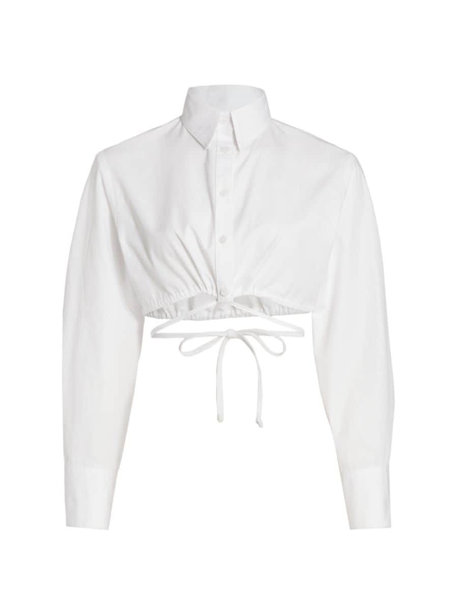 Linen Cropped Shirt | Saks Fifth Avenue